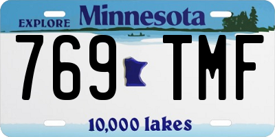 MN license plate 769TMF