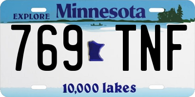 MN license plate 769TNF