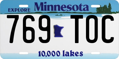 MN license plate 769TOC