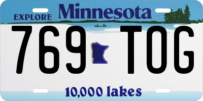 MN license plate 769TOG