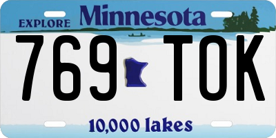 MN license plate 769TOK