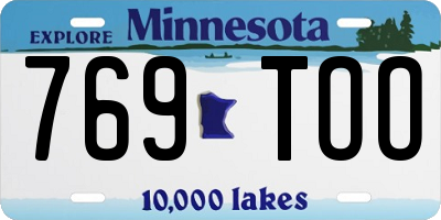 MN license plate 769TOO