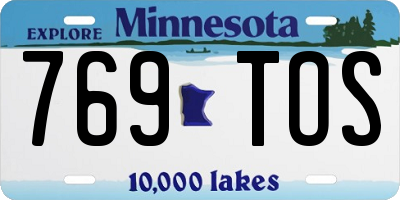 MN license plate 769TOS