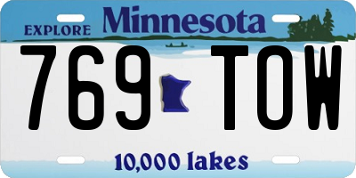 MN license plate 769TOW