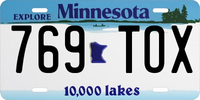 MN license plate 769TOX