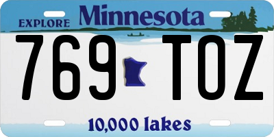 MN license plate 769TOZ