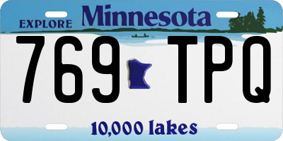 MN license plate 769TPQ