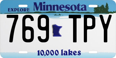MN license plate 769TPY