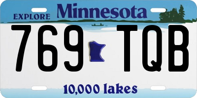 MN license plate 769TQB