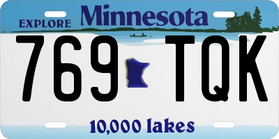 MN license plate 769TQK