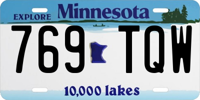 MN license plate 769TQW