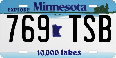 MN license plate 769TSB