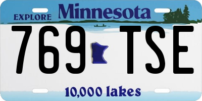 MN license plate 769TSE