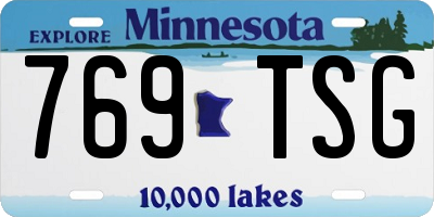 MN license plate 769TSG