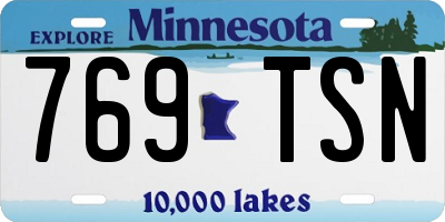 MN license plate 769TSN