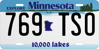 MN license plate 769TSO