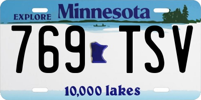 MN license plate 769TSV