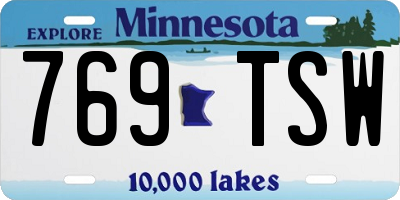 MN license plate 769TSW