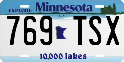 MN license plate 769TSX
