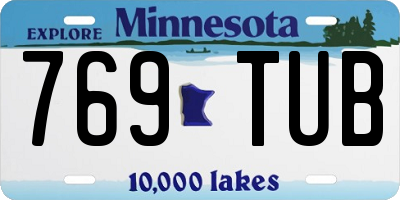 MN license plate 769TUB