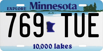 MN license plate 769TUE