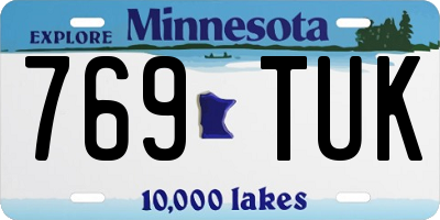 MN license plate 769TUK