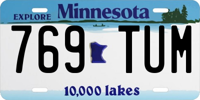 MN license plate 769TUM