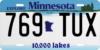 MN license plate 769TUX