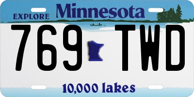 MN license plate 769TWD
