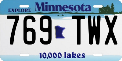MN license plate 769TWX