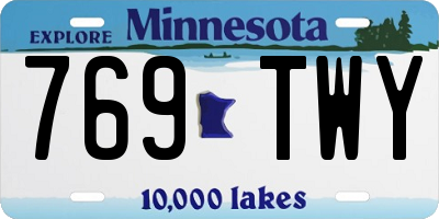 MN license plate 769TWY