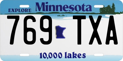 MN license plate 769TXA