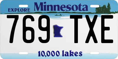 MN license plate 769TXE