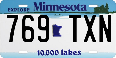 MN license plate 769TXN