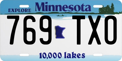MN license plate 769TXO