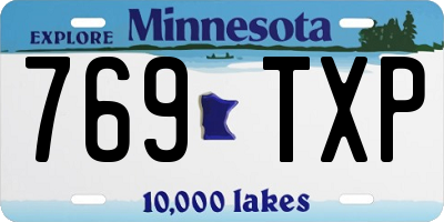 MN license plate 769TXP