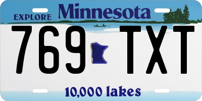 MN license plate 769TXT