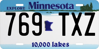 MN license plate 769TXZ