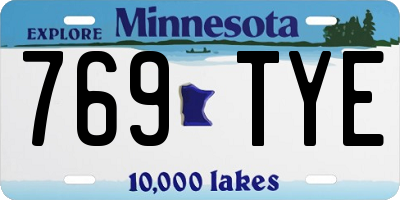 MN license plate 769TYE