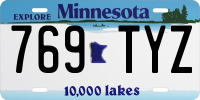 MN license plate 769TYZ