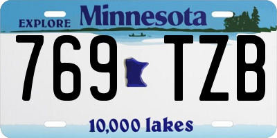 MN license plate 769TZB