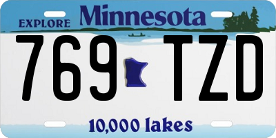 MN license plate 769TZD