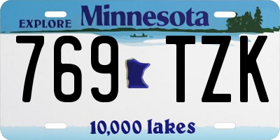 MN license plate 769TZK