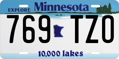 MN license plate 769TZO