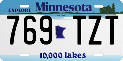 MN license plate 769TZT