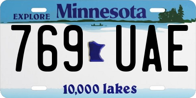 MN license plate 769UAE