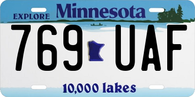 MN license plate 769UAF