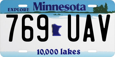 MN license plate 769UAV