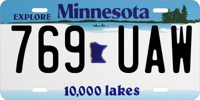 MN license plate 769UAW