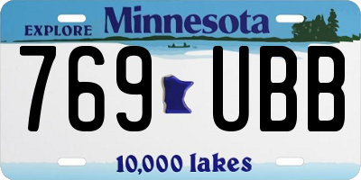 MN license plate 769UBB